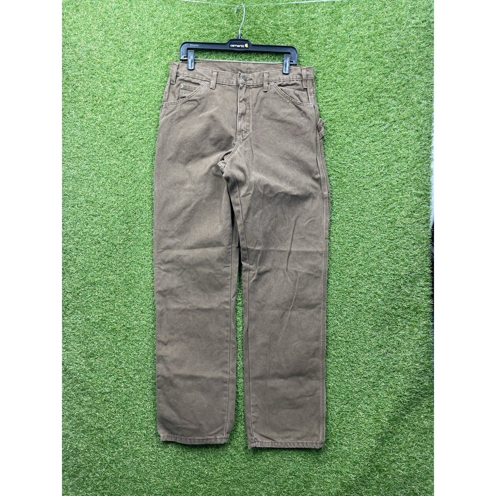 Vintage Dickies Carpenter Pants Mens 34x34 Brown Workwear Outdoor Hunting Canvas